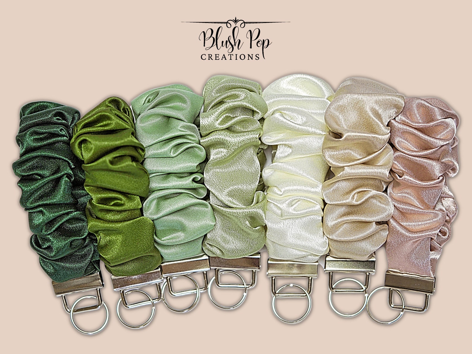 Keyfob Satin Scrunchie Keychain Scrunchie Key Fob Ring Etsy