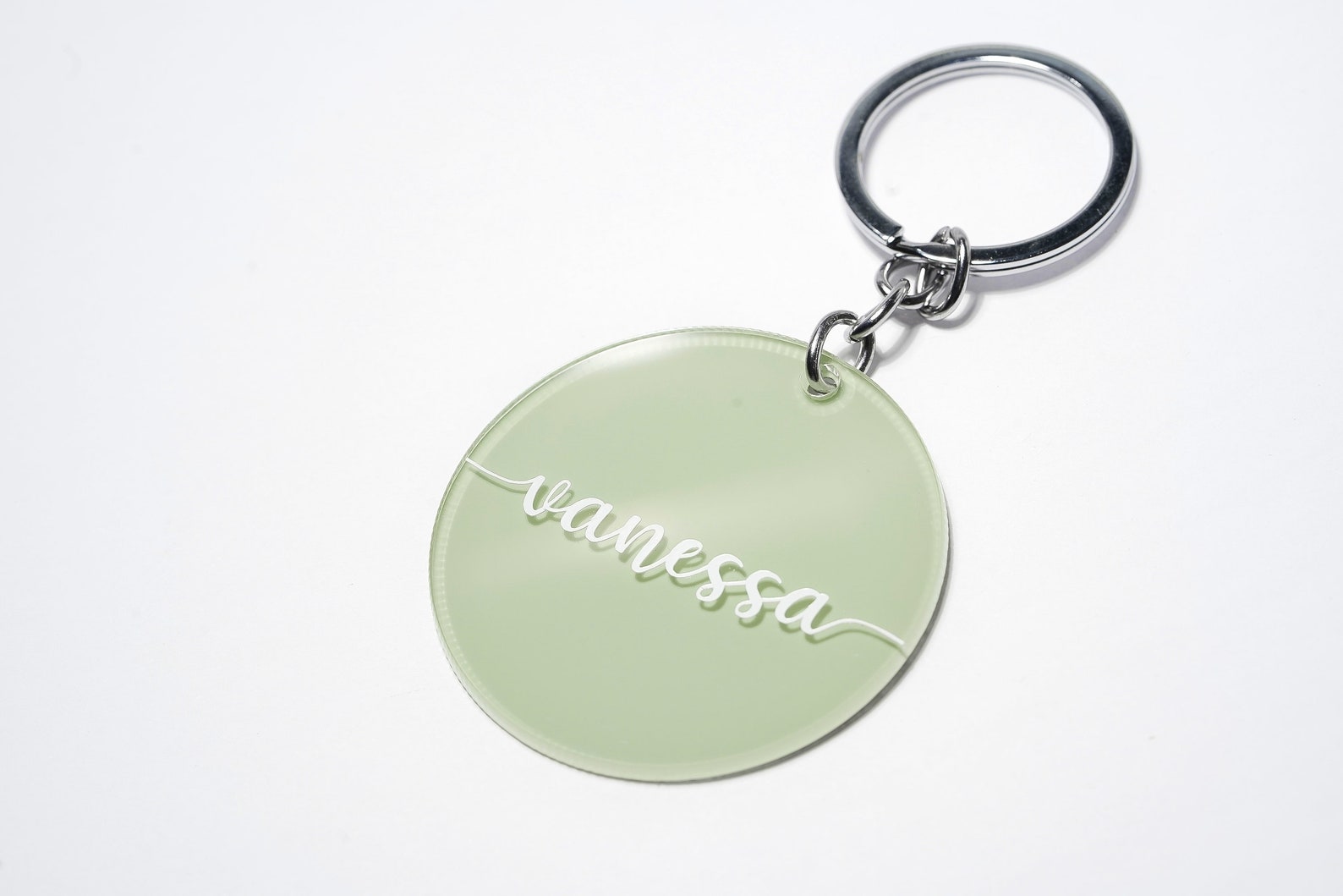 Custom Acrylic Keychain in Sage Green Personalized Monogram Etsy Canada