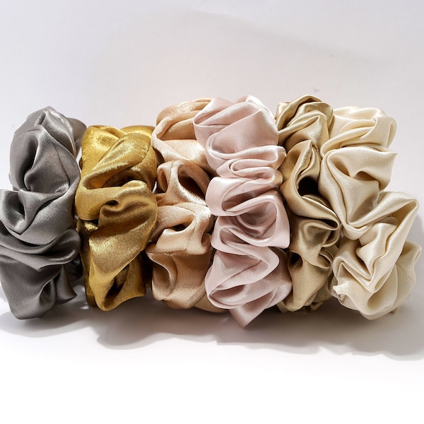 Bundle Slim Scrunchie Elastic Hair Tie | Soft Satin Scrunchie Slim Edition | Small Homemade Scrunchy | Gift For Her | Slender Chouchou