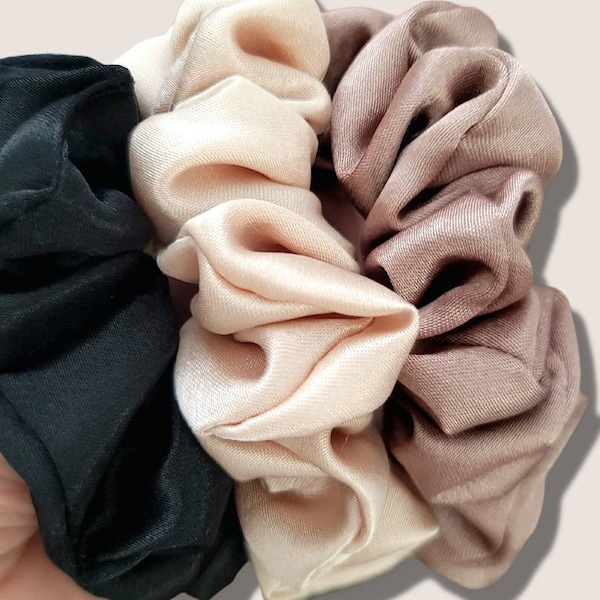 Scrunchie Hair Tie | Soft Satin Scrunchie | Elastic Hair Tie Scrunchies | Homemade Scrunchy | Jumbo | Large | Gifts For Her | XXL Scrunchie