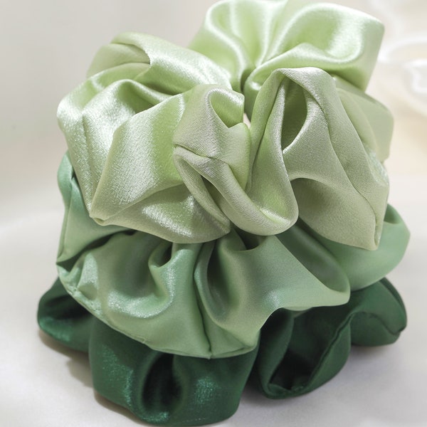 Sage Green Scrunchy | Scrunchie Hair Tie | Soft Satin Scrunchie | Nature Color Elastic Hair Tie | Gift For Her | Bridesmaid Gift