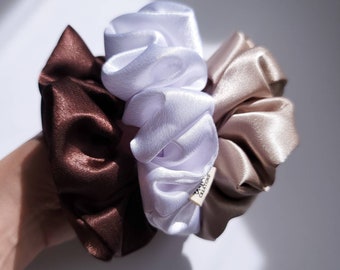 Best Quality Scrunchie Hair Tie | Satin Scrunchie | Elastic Hair Tie Scrunchies | Scrunchy | Jumbo | Large | Gifts For Her | XXL Scrunchie