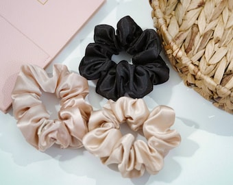 Choose 3 Scrunchies | Pack Of 3 Hair Tie | Satin Scrunchie | Nude Elastic Hair Tie Scrunchies | Skintone Scrunchies | Gift For Her