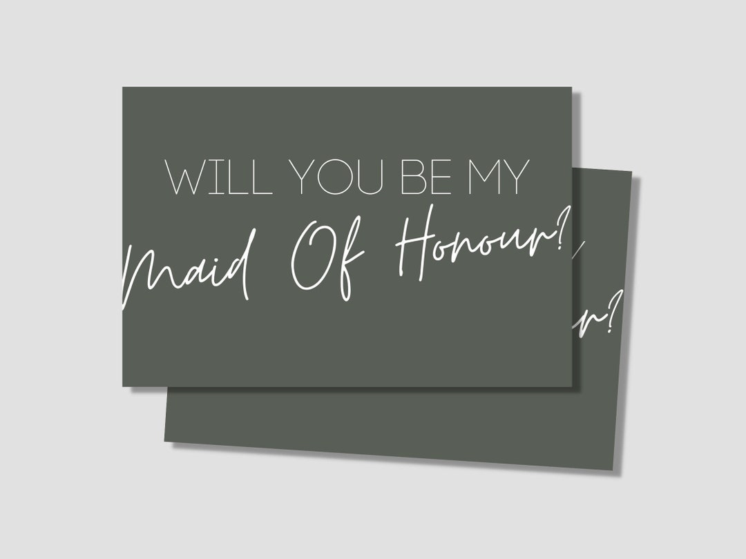 Will You Be My Maid of Honour Proposal Card Matron of Honour Proposal — free download