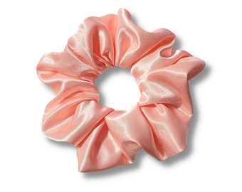 Peach Hair Tie | Soft Satin Scrunchie | Champagne Elastic Hair Tie Scrunchies | Peach Scrunchies | Gift For Her | XXL Scrunchie