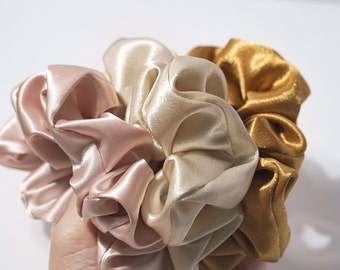 Bridal Hair Piece| Gifts For Her Soft Satin Scrunchy Hair Tie | Handmade Scrunchie In Canada | Scrunchies Pack | Bridesmaid Gift