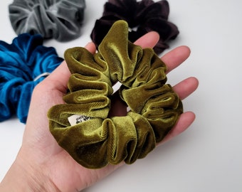 Stretch Velvet Scrunchie | Soft Fabric | Bright Colors | Comfy Elastic Hair Tie | Skintone Hair Bun Holder | Gift For Her