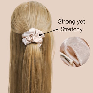 Élastique à cheveux chouchou Satin doux Chouchous élastiques avec attaches pour cheveux chouchou fait maison Jumbo Grande Cadeaux pour elle XXL Cadeaux pour les moins de 20 ans image 5