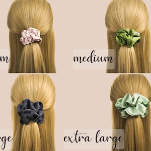 Élastique à cheveux chouchou Satin doux Chouchous élastiques avec attaches pour cheveux chouchou fait maison Jumbo Grande Cadeaux pour elle XXL Cadeaux pour les moins de 20 ans image 4