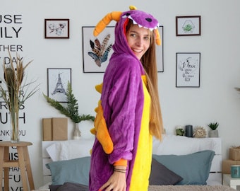 adult dragon costume, dragon pajamas, kigurumi, animal costume adult, unisex pajamas, family christmas pj, pajama romper,his and hers pajama