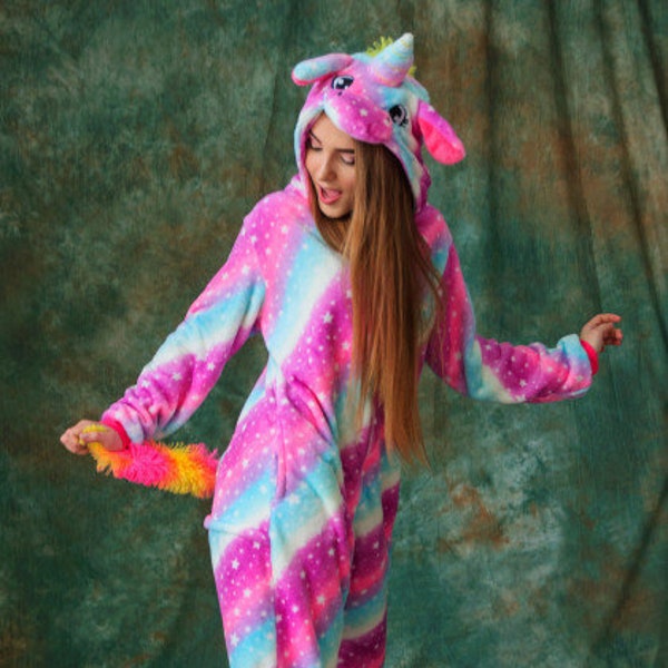 unicorn adult onesie, pink unicorn onesie, kigurumi, unicorn onesie, unicorn pajamas, pajamas, unisex pajamas, onesie women, adult pajamas