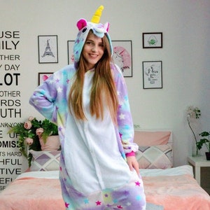 unicorn pajamas, kigurumi, animal pajamas, cosplay costume, softest pajamas, adult pajamas, jumpsuit pajamas, funny unisex, valentine pajama