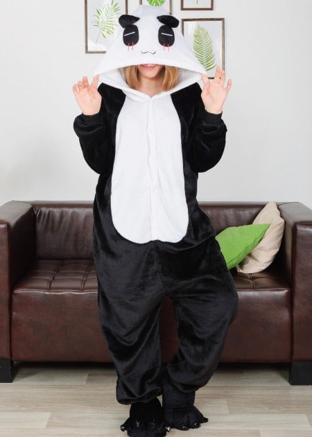 Grenouillère Pyjama Panda Kigurumi – Combinaison Flanelle Douce – Onesie Animal Cosplay Adulte & Enfant