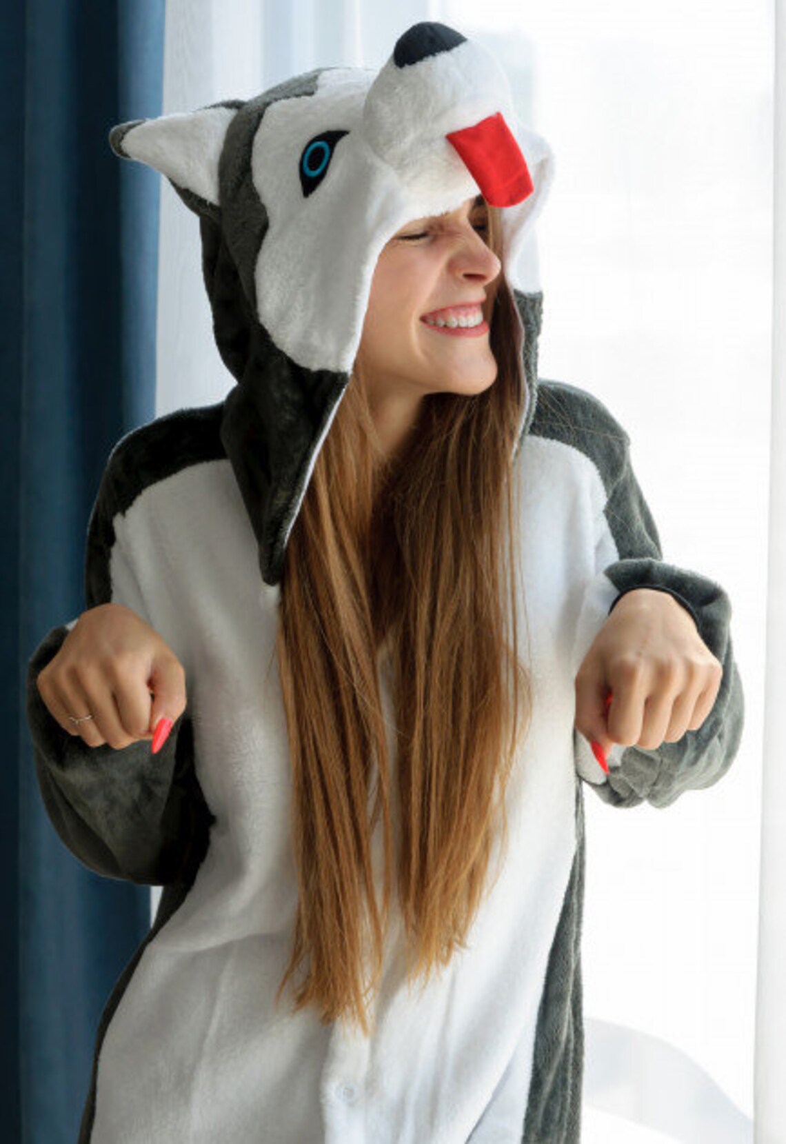 Husky Onesie Kigurumi Winter Pajamas Funny Pajamas Adult Etsy