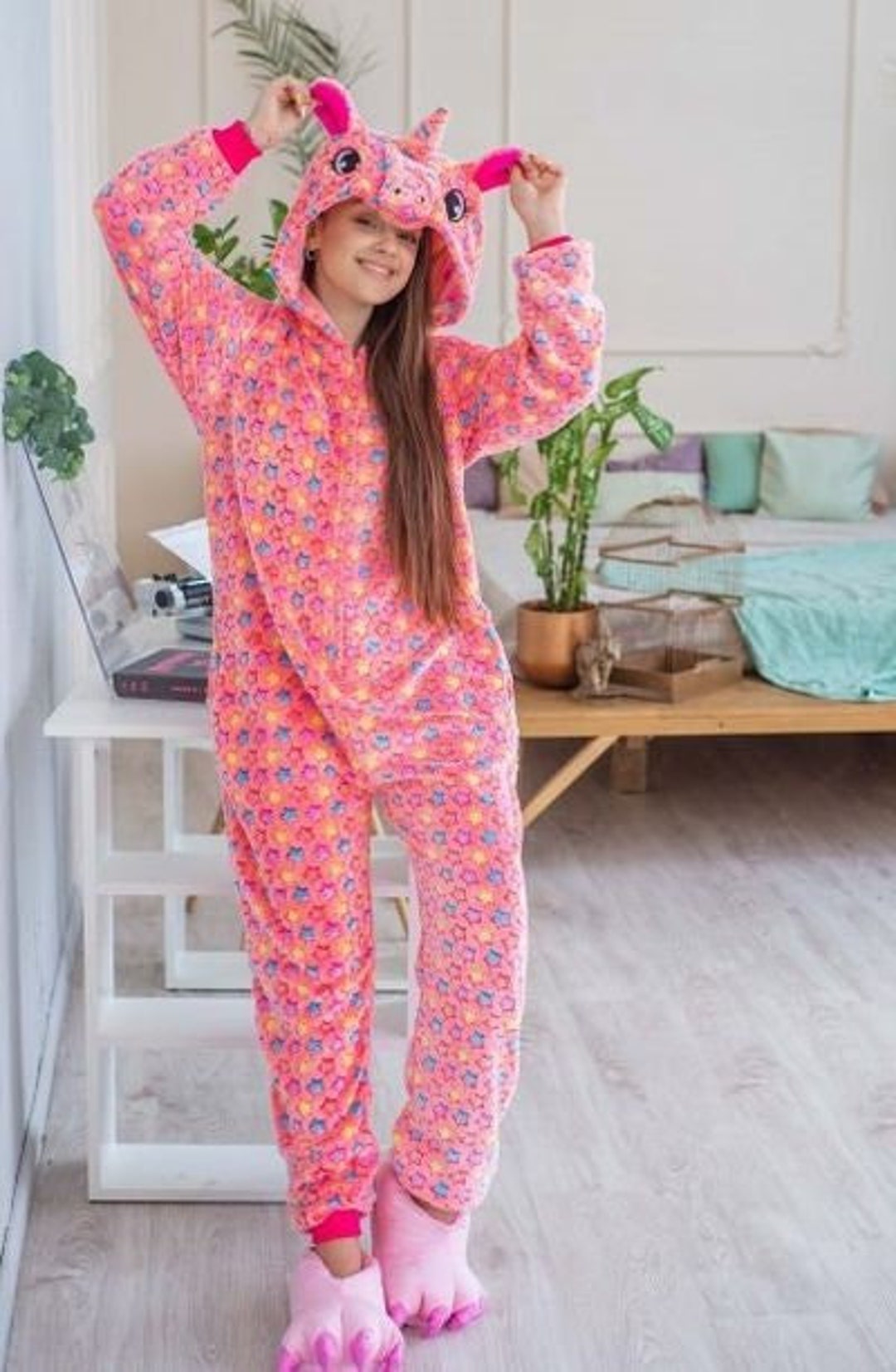 Tutina Pigiami Con Unicorno Pigiama Intero Pigiama Tutone Bimba