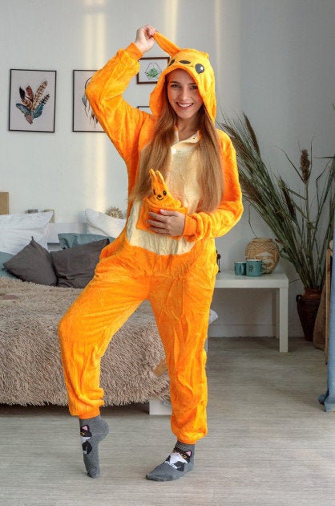 Mono canguro disfraz de kigurumi mono - Etsy