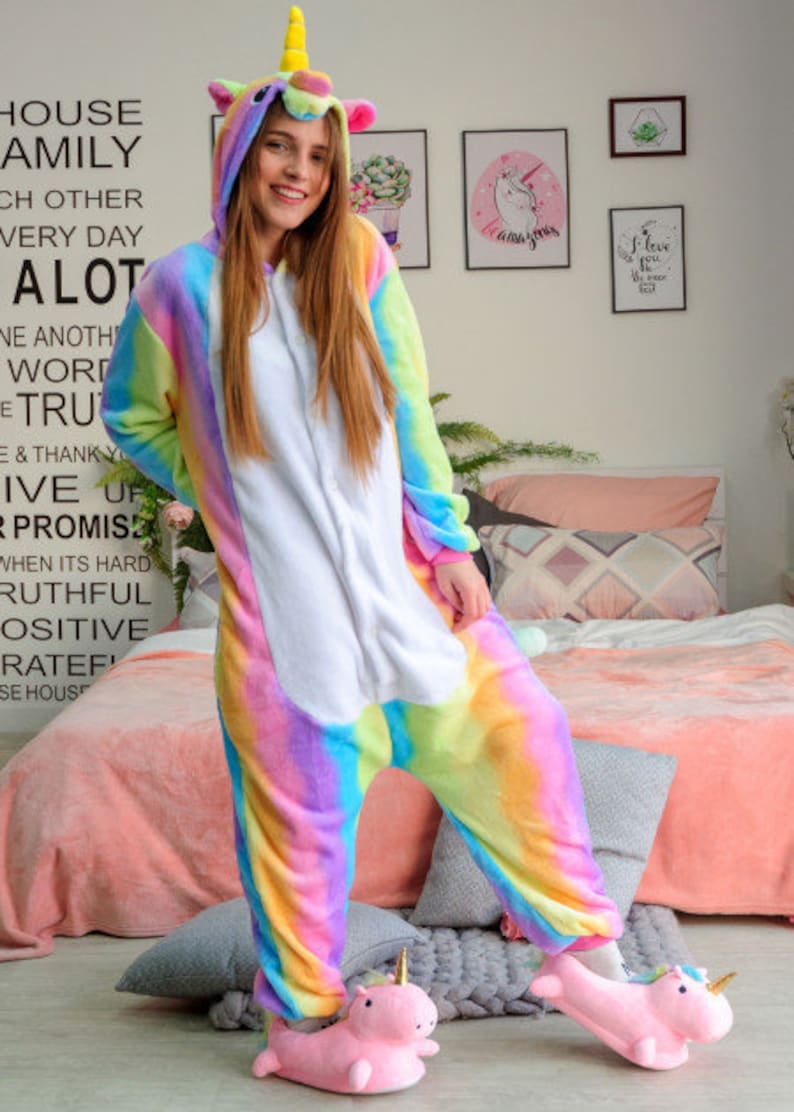 Unicorn Pajamas Pajamas Unicorn Onesie Adult Girls Unicorn Etsy Denmark
