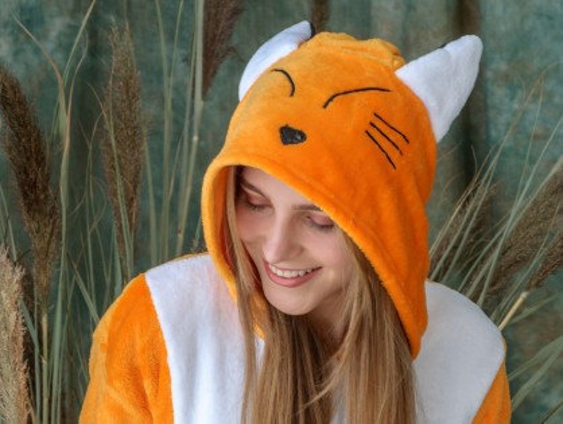 Fox onesie fox pajamas fox onesie adult kigurumi winter Etsy