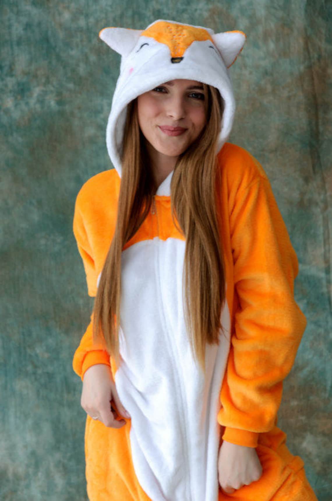 Fox onesie adult fox onesie fox pajamas kigurumi fleece Etsy