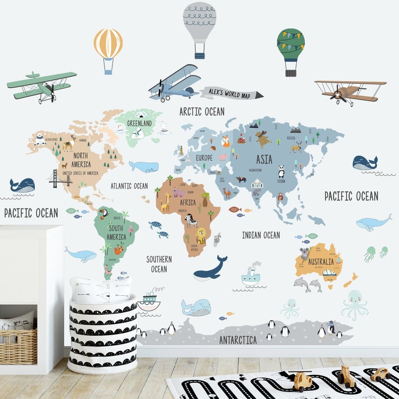 Kids Map Stickers - Etsy