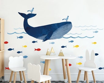 Whale Wall Decal Etsy