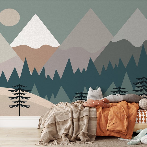 Mountain Wall Mural Etsy
