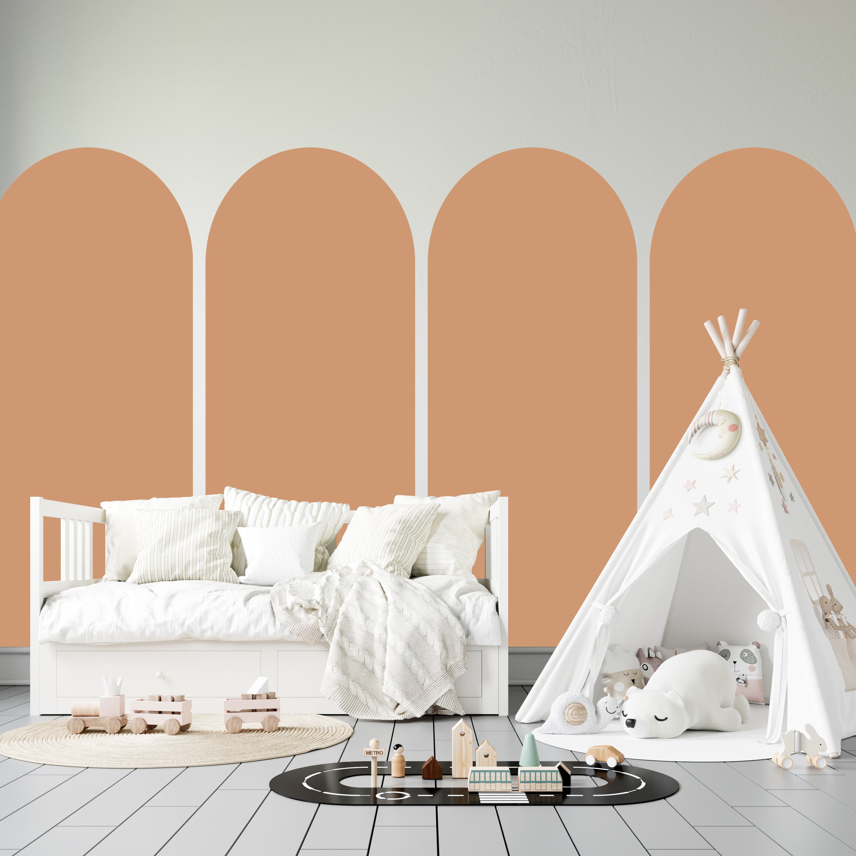 Arch Wall Decal, Modern Arch Wall Decal, Mid Century Arch Decal, Boho ...