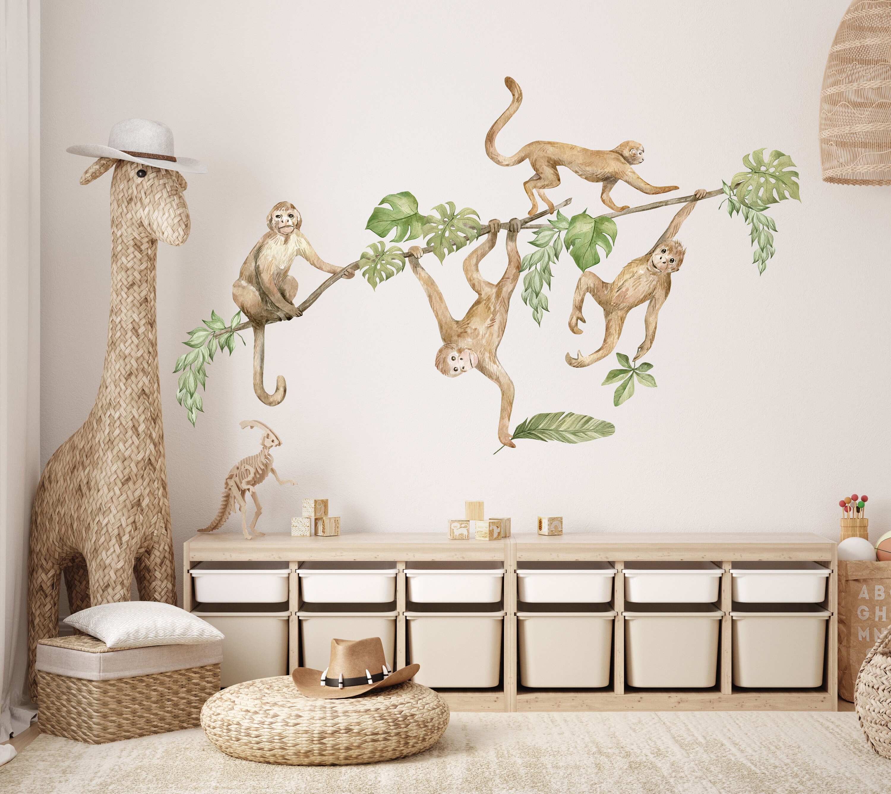 Safari Animals Wall Decal Nursery Wall Decal Jungle Animals Etsy