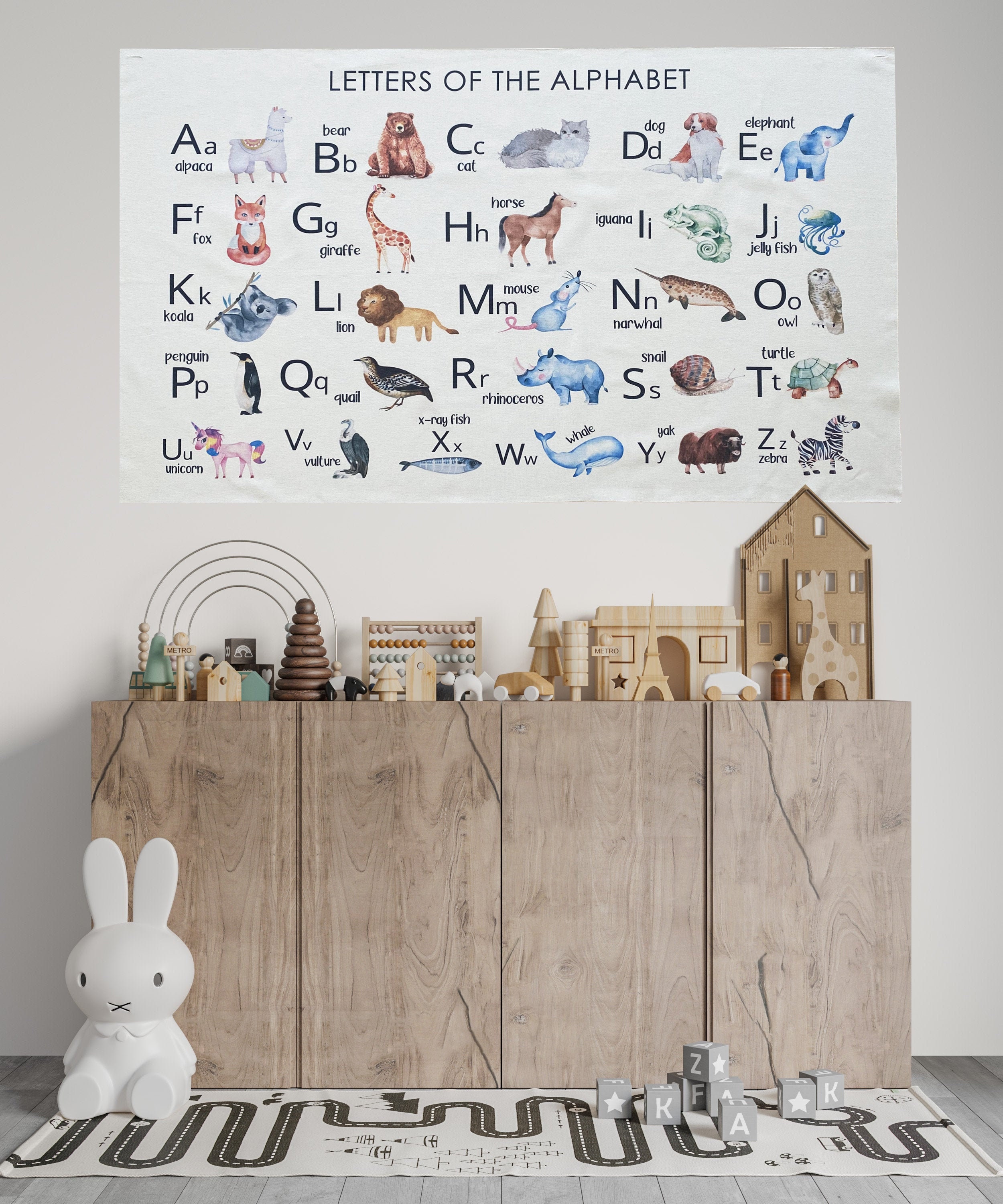 Educational Wall Art Home Decor, Abc Alphabet Fun Learning Chart