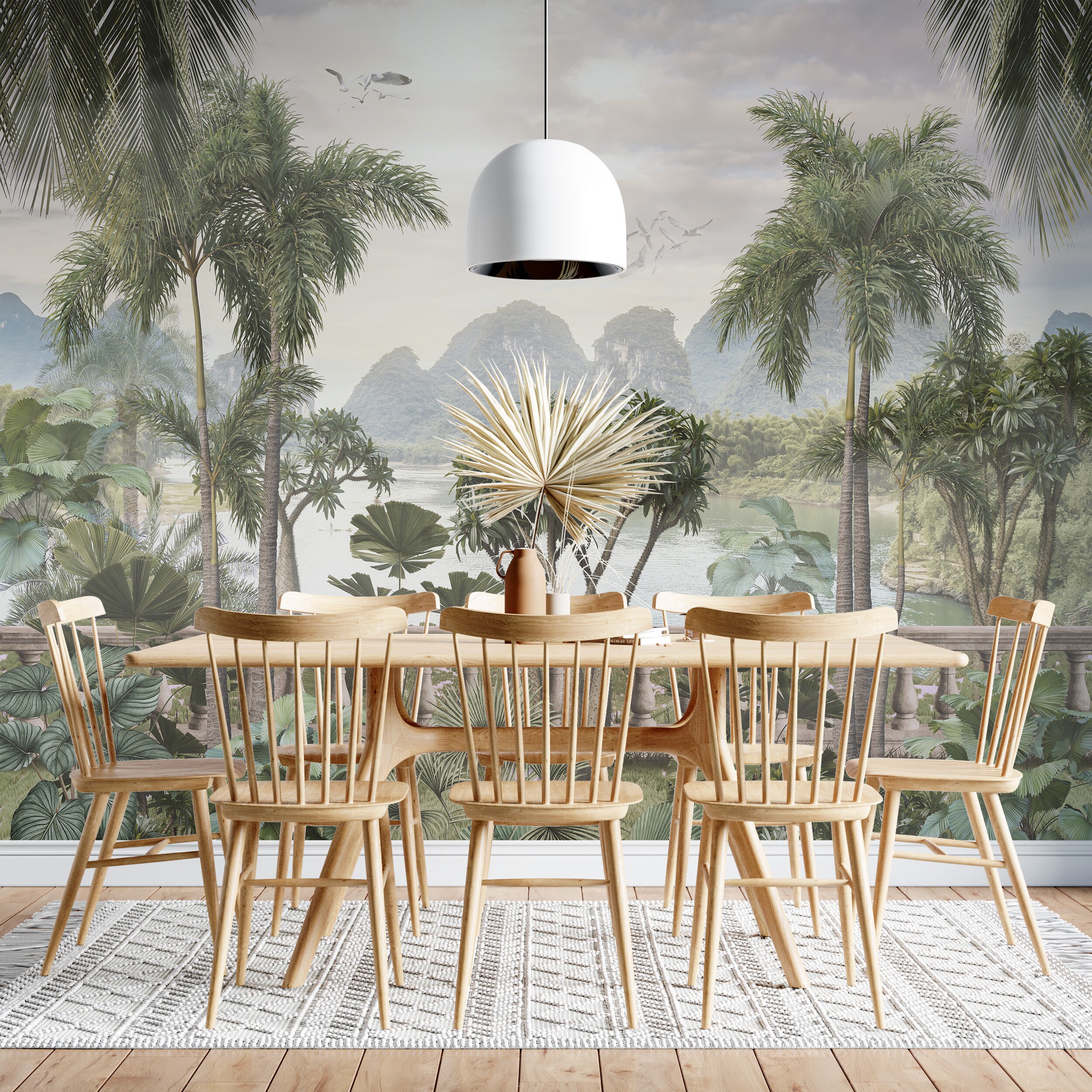Vintage Tropical Wallpaper Palm Tree Removable Wallpaper - Etsy