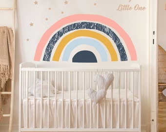 Nordic Style Rainbow Theme Wall Decal, Rainbow Wall Decal, Boho Rainbow Decal, Nursery Wall Decal, Kid Room Wall Decal