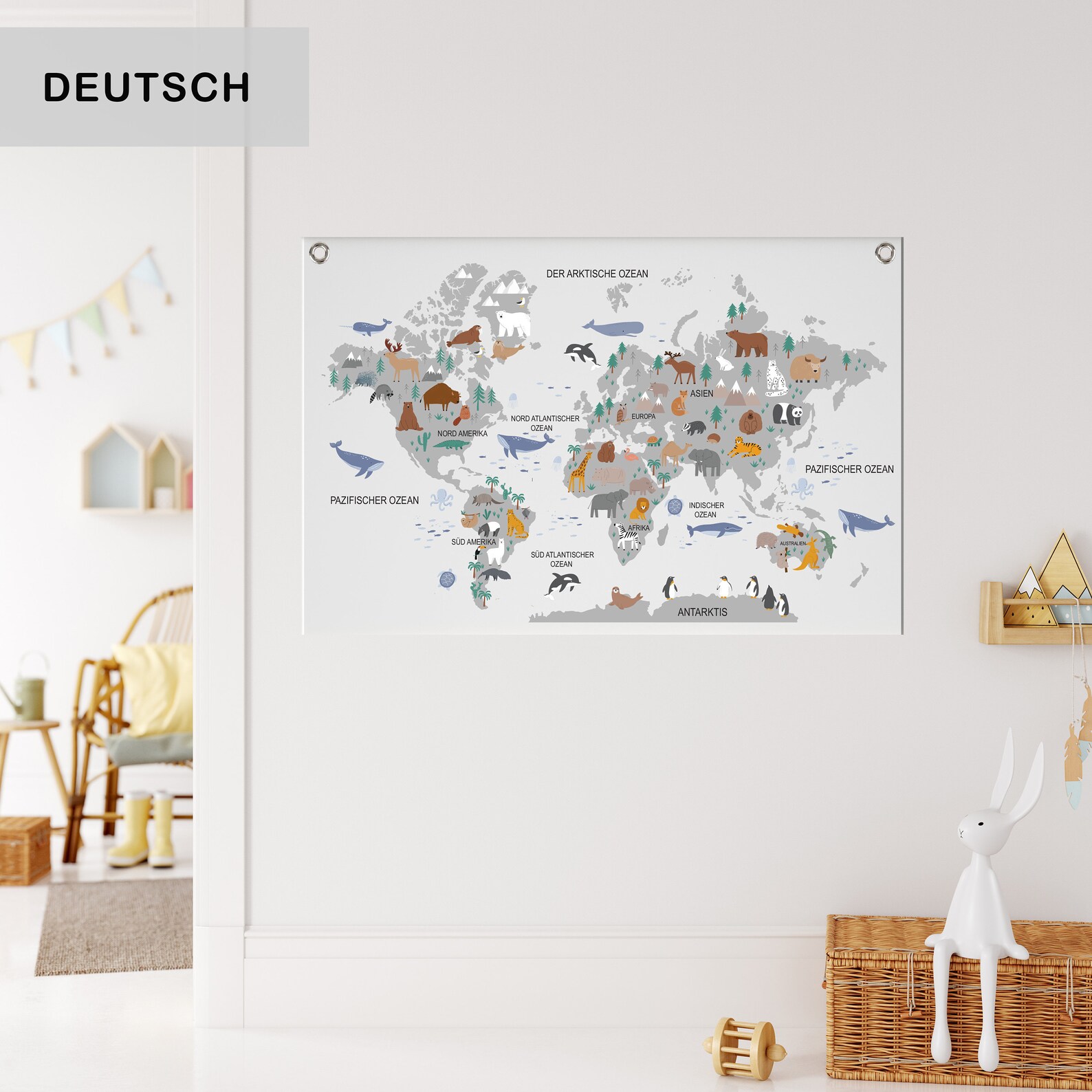 World Map Wall Hanging Nursery World Map Kid Room World Map Etsy