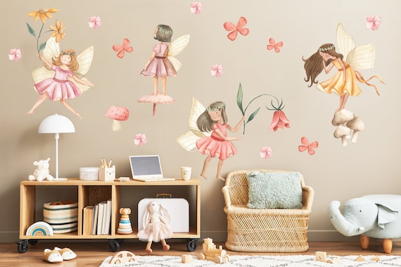 Nursery: Cute Seven Fairies Collection - Removable Wall Adhesive Decal