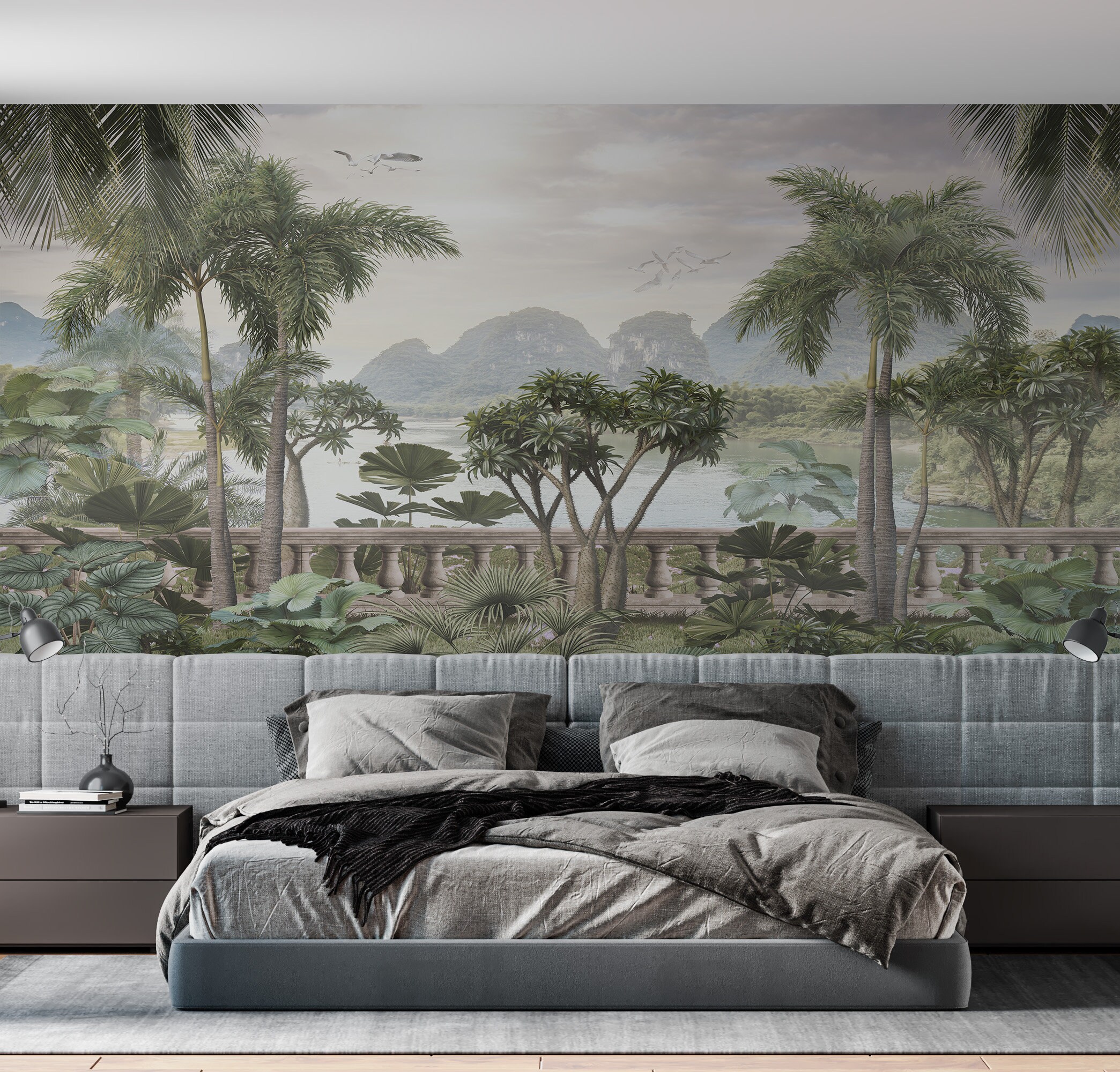 Vintage Tropical Wallpaper Palm Tree Removable Wallpaper - Etsy