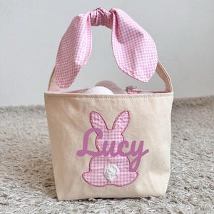 Personalisierter Osterhasenkorb mit Namen - Benutzerdefiniertes Monogramm scherzt Osterhasenkorb, Ostern-Saisondekor, Ostern-Leckereitaschen