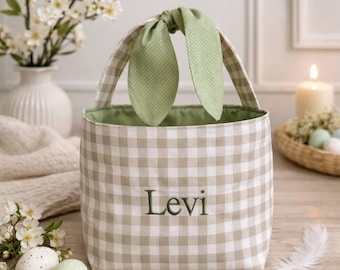 Gepersonaliseerde paasmand met aangepaste naam, paascadeau voor kinderen, mand voor het hele seizoen