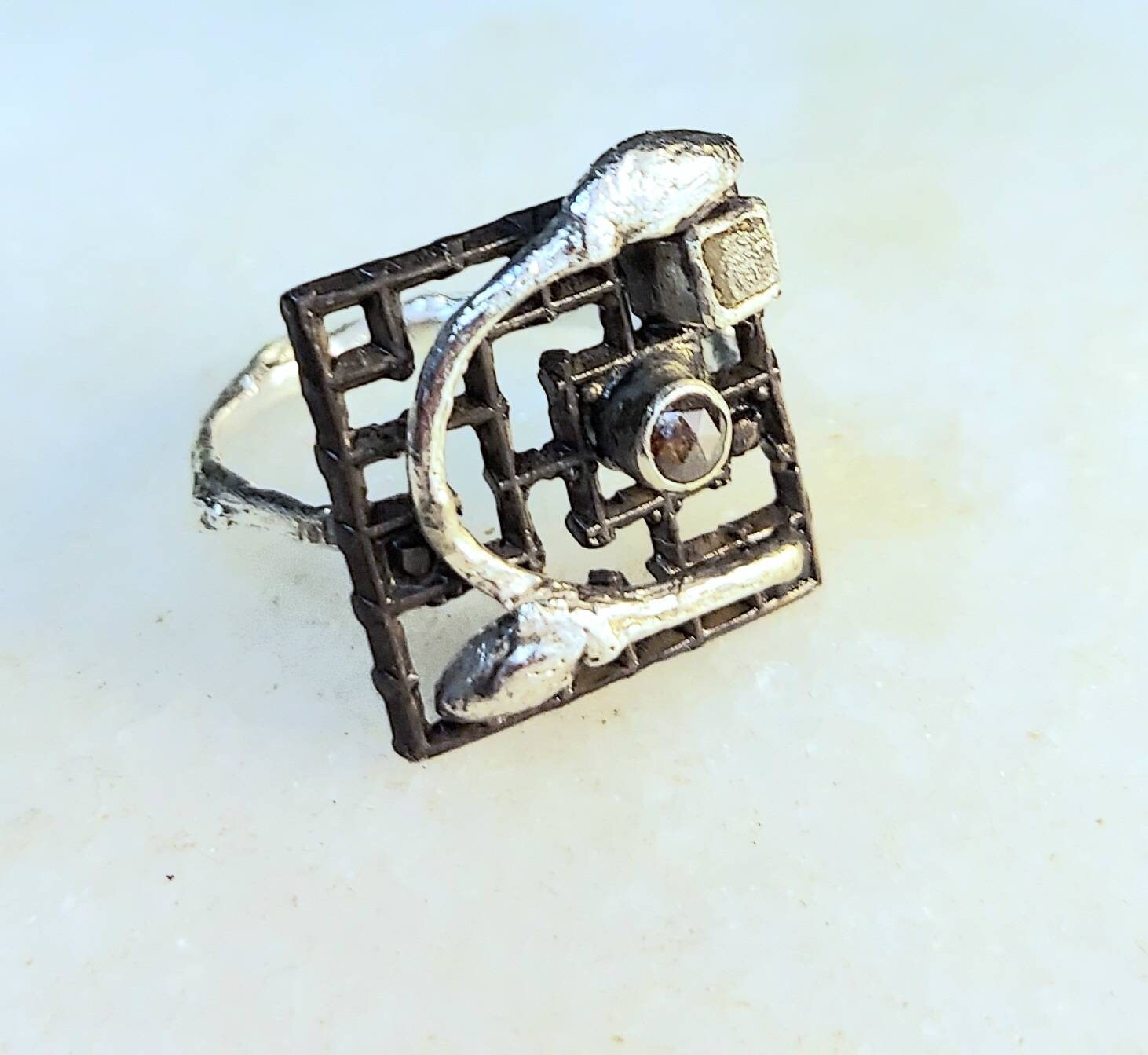 Modern + Filigree = MODIGREE! Chocolate Rose Cut Diamond and Raw Cube ...