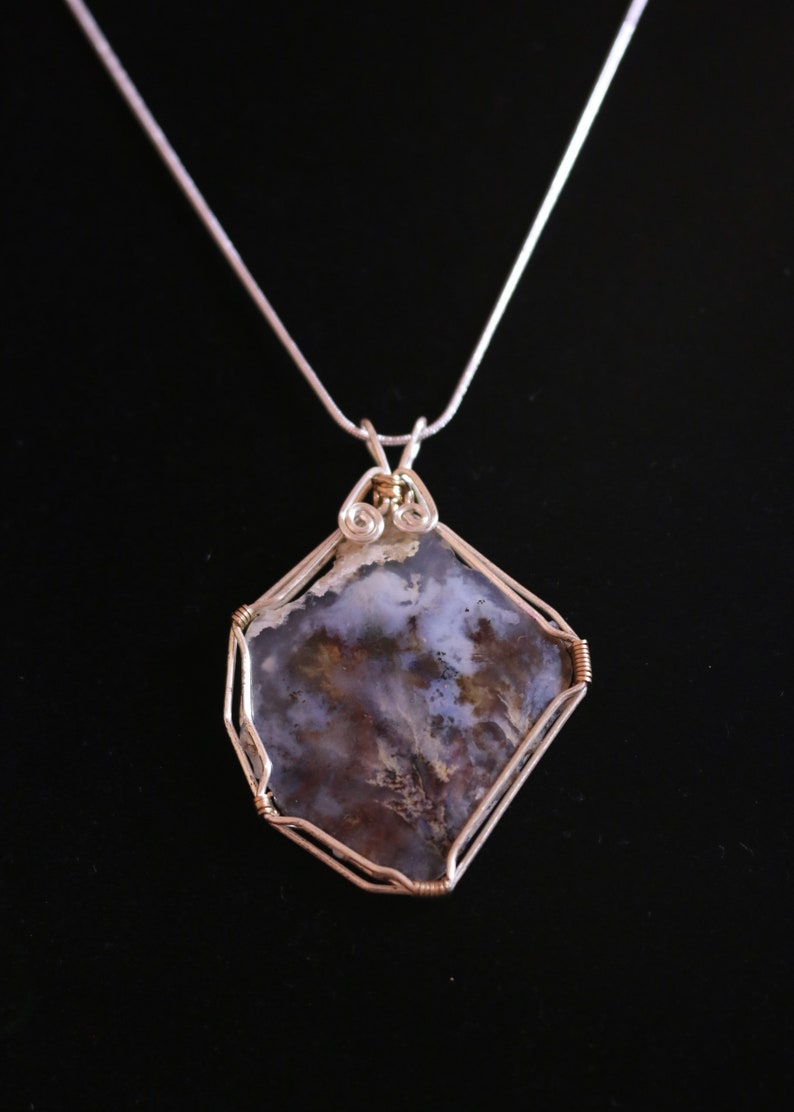 Graveyard plume agate pendant Ron Kless design