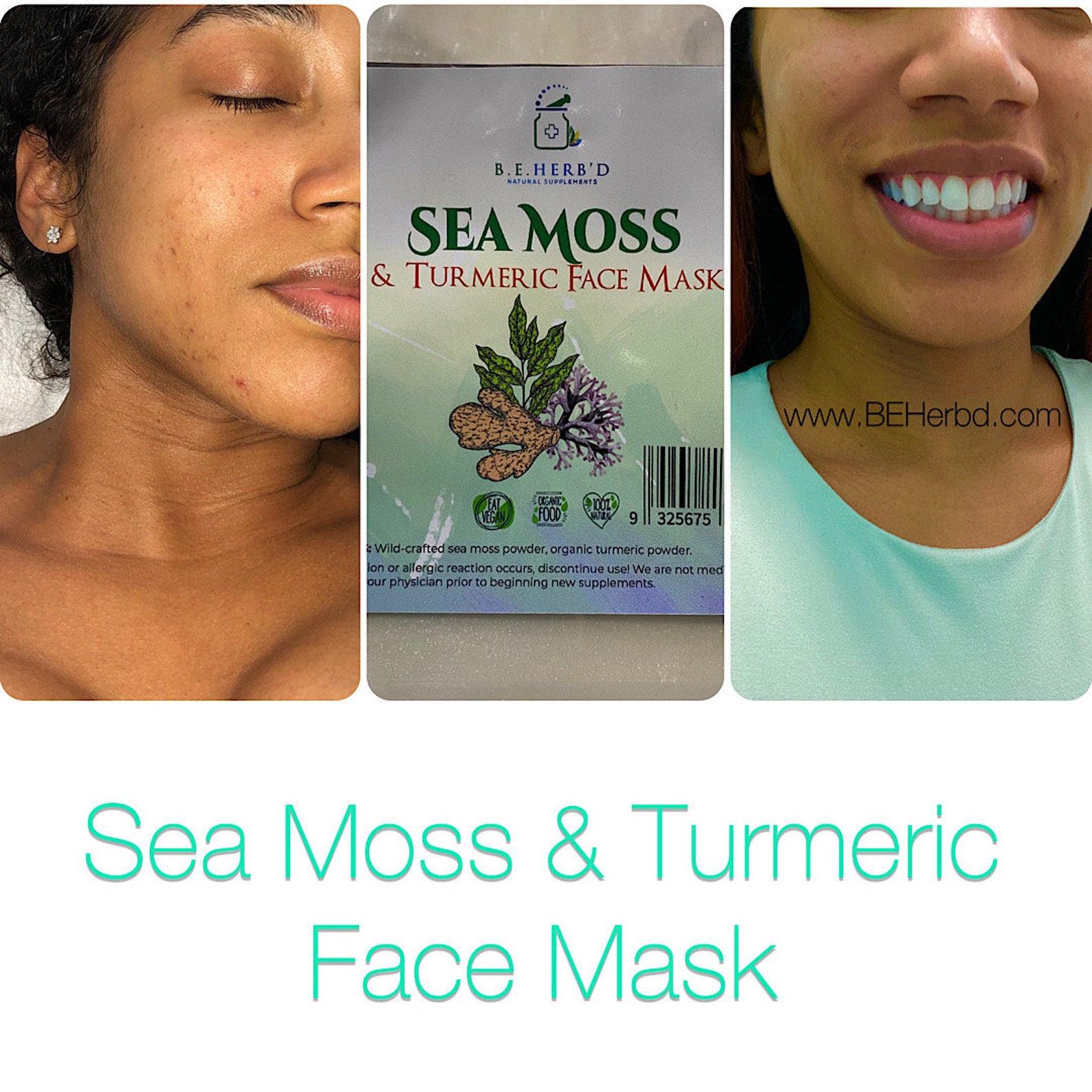 Sea Moss & Turmeric Powder Face Mask Etsy