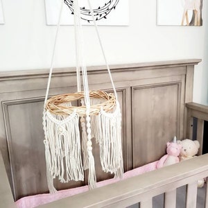 Macrame Baby mobile with natural macrame cord