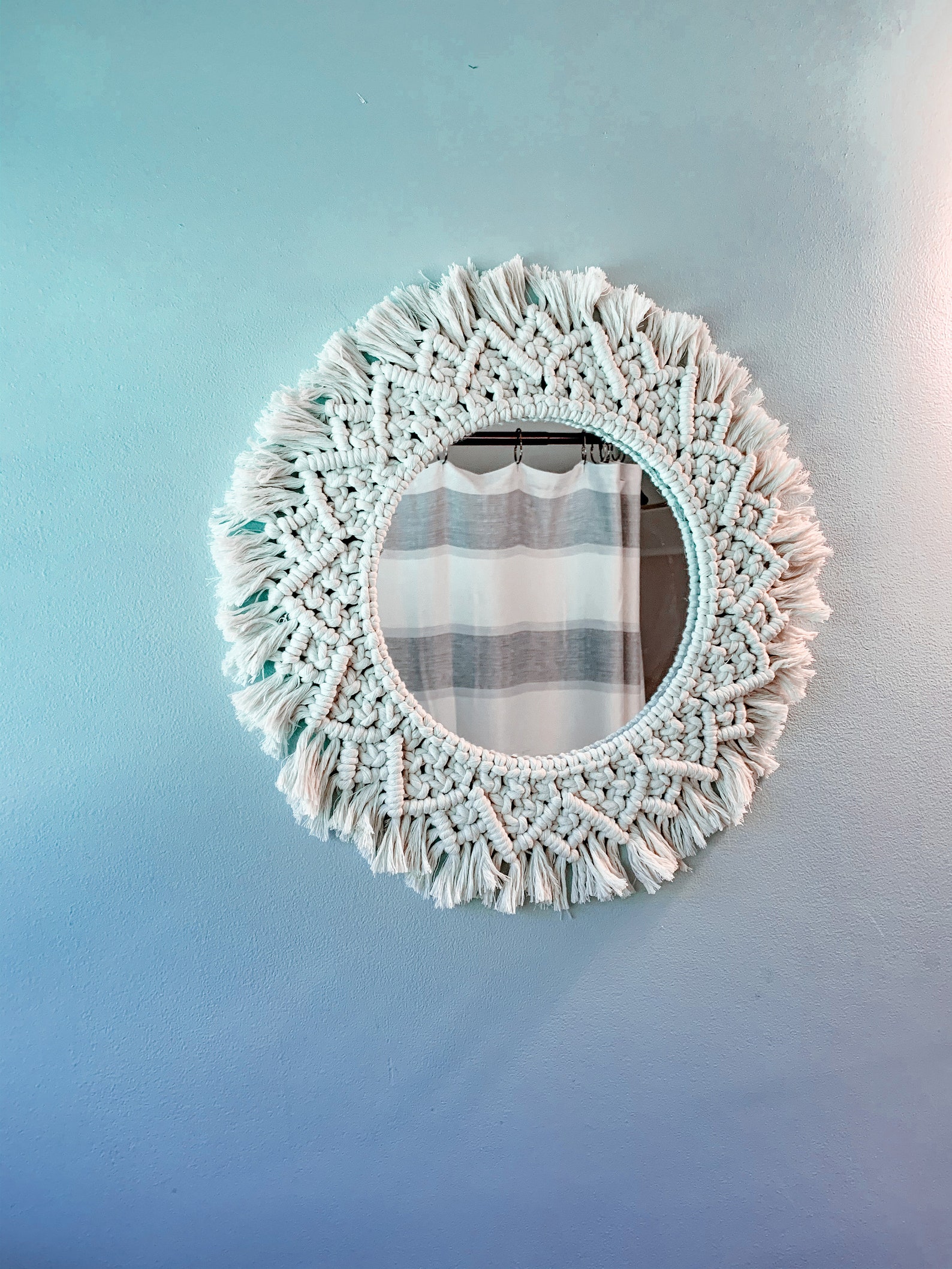 Macrame Mirror/ Wall Art/ Wall Decor/ Macramé Hanging/ Macramé Etsy