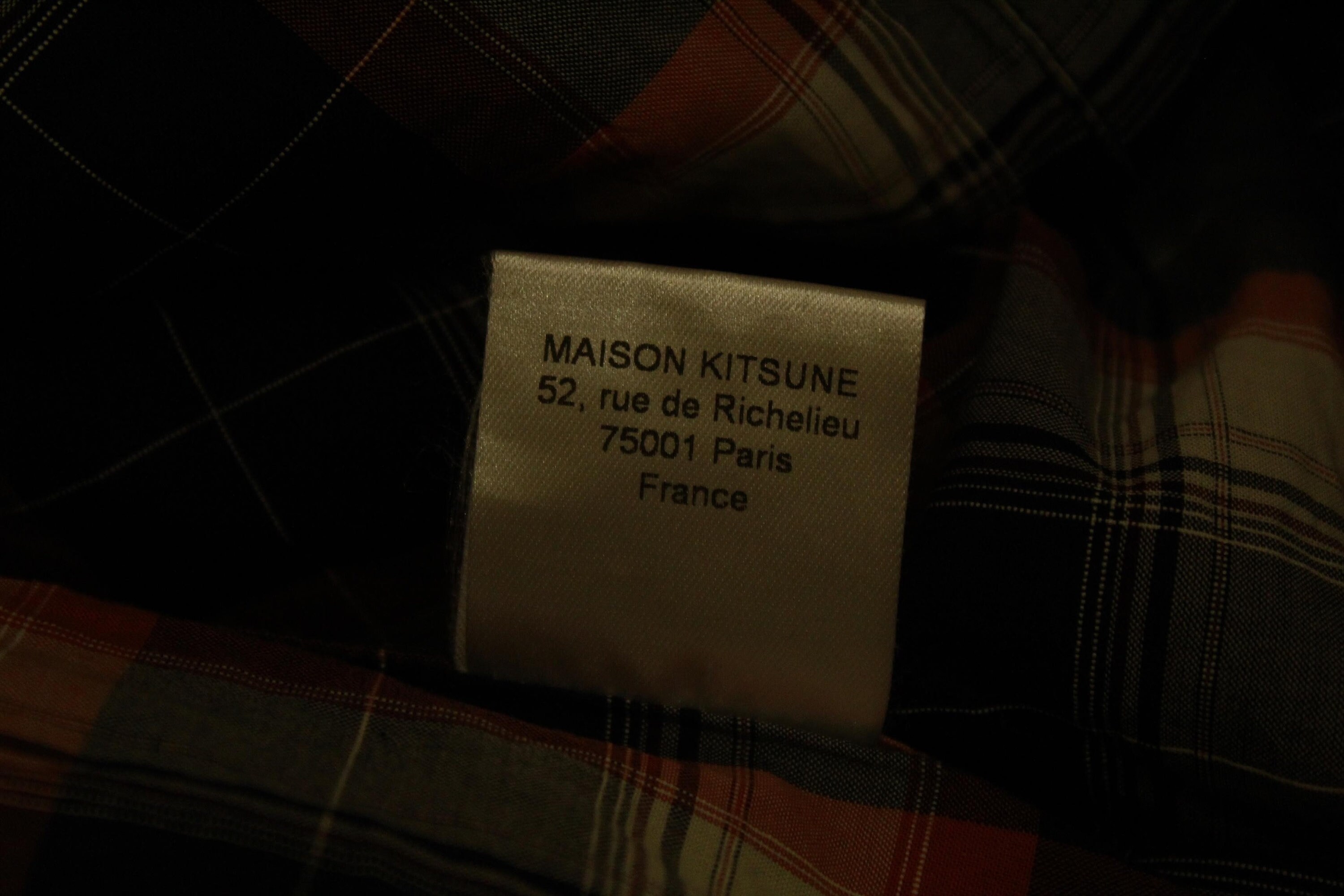 Maison Kitsune Richelieu Paris Madras Grandad Collar Shirt - Etsy