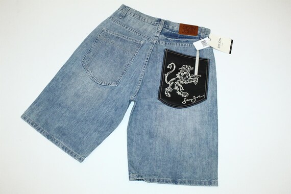 90s Sean John Faded Blue Leather Trim 