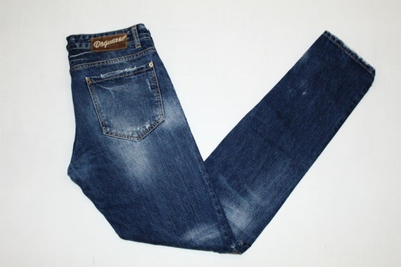 Buy Dsquared2 Distressed Denim Leg Zipper Jeans Online in India - Etsy