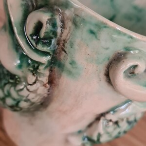 8.45 OZ/ Unique Ceramic Mug, Mug with Embossed Dragon Detail, Pottery Statue Coffee Cup image 9
