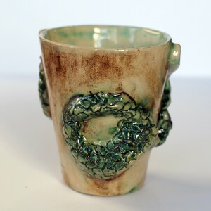 8.45 OZ/ Unique Ceramic Mug, Mug with Embossed Dragon Detail, Pottery Statue Coffee Cup image 4