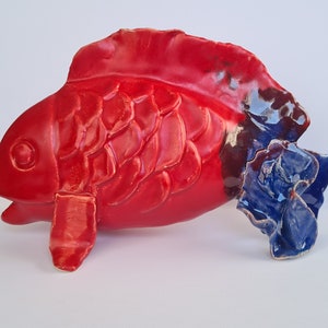 Ceramic  fish sculpture for home decoration, Fisherman gift