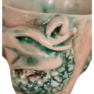 8.45 OZ/ Unique Ceramic Mug, Mug with Embossed Dragon Detail, Pottery Statue Coffee Cup image 10