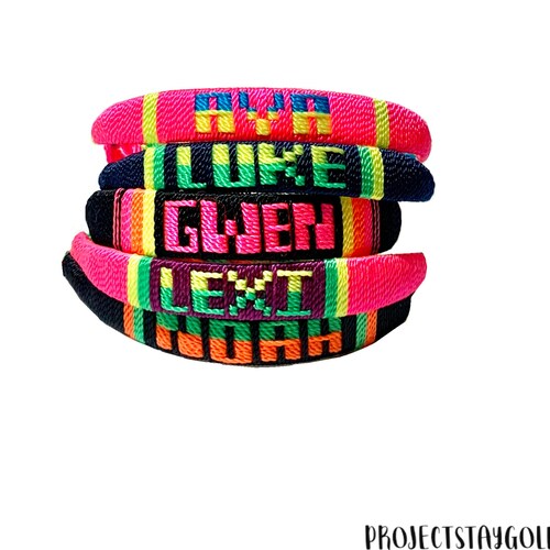 Custom Woven Name Bracelets Friendship Bracelets Etsy