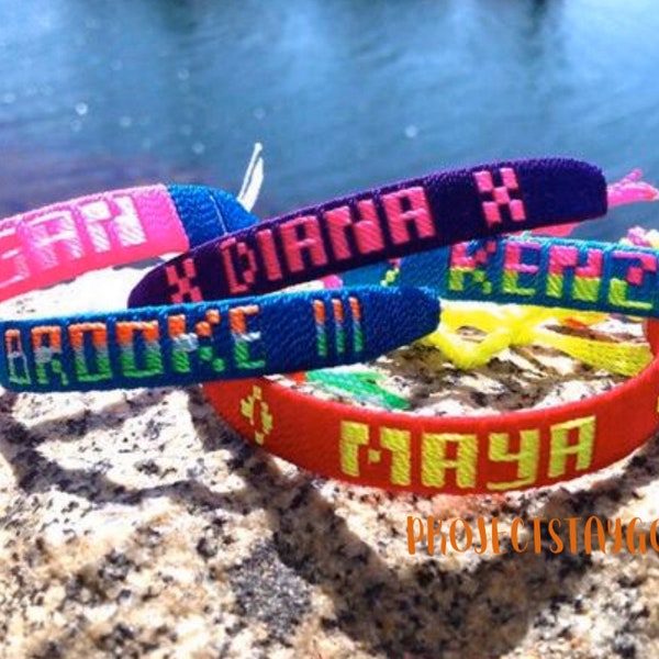 NAME Bracelets, Pick your name and colors // Classroom Gifts, Friendship Bracelets, Woven Name Bracelets, Personalized Custom Bracelets